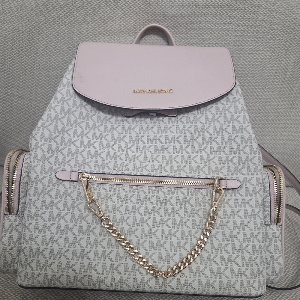 MICHAEL KORS JET SET LARGE LOGO CHAIN BACKPACK $558 AUTHENTIC MK NEW 35T1GTTB3B